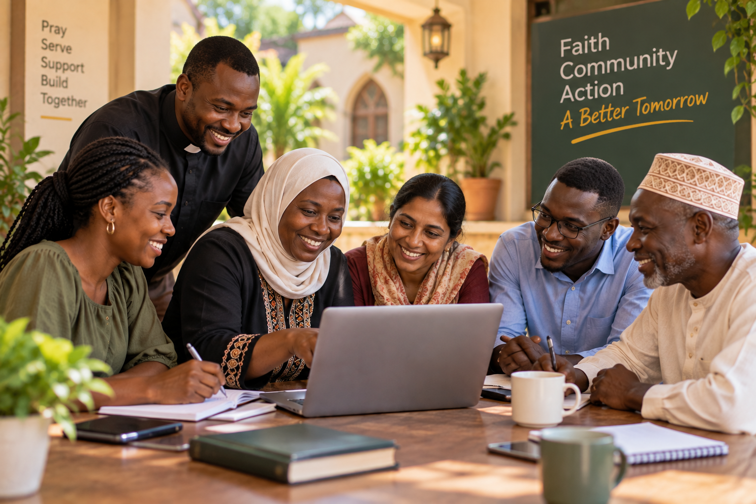 Members of a faith community coming together around a shared purpose